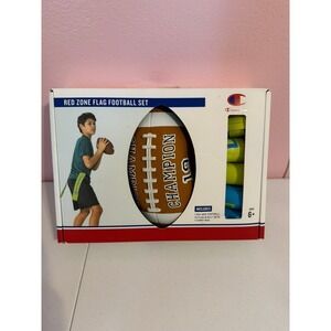 Champion Red Zone Flag Football Set 10 Player Kit with Pee Wee Ball and Bag